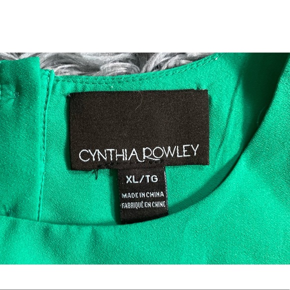 Cynthia Rowley Green Laser-Cut Blouse - Picture 4 of 4